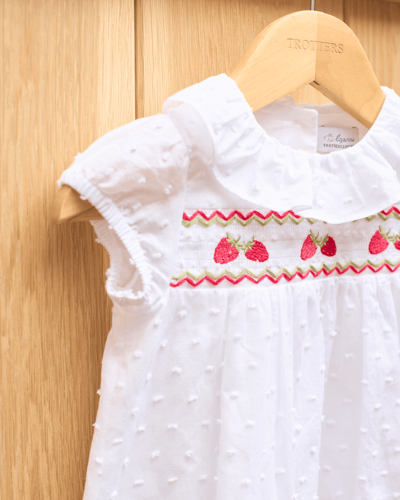 Lapinou Dress Baby My 1st Smocked Dress in Strawberry