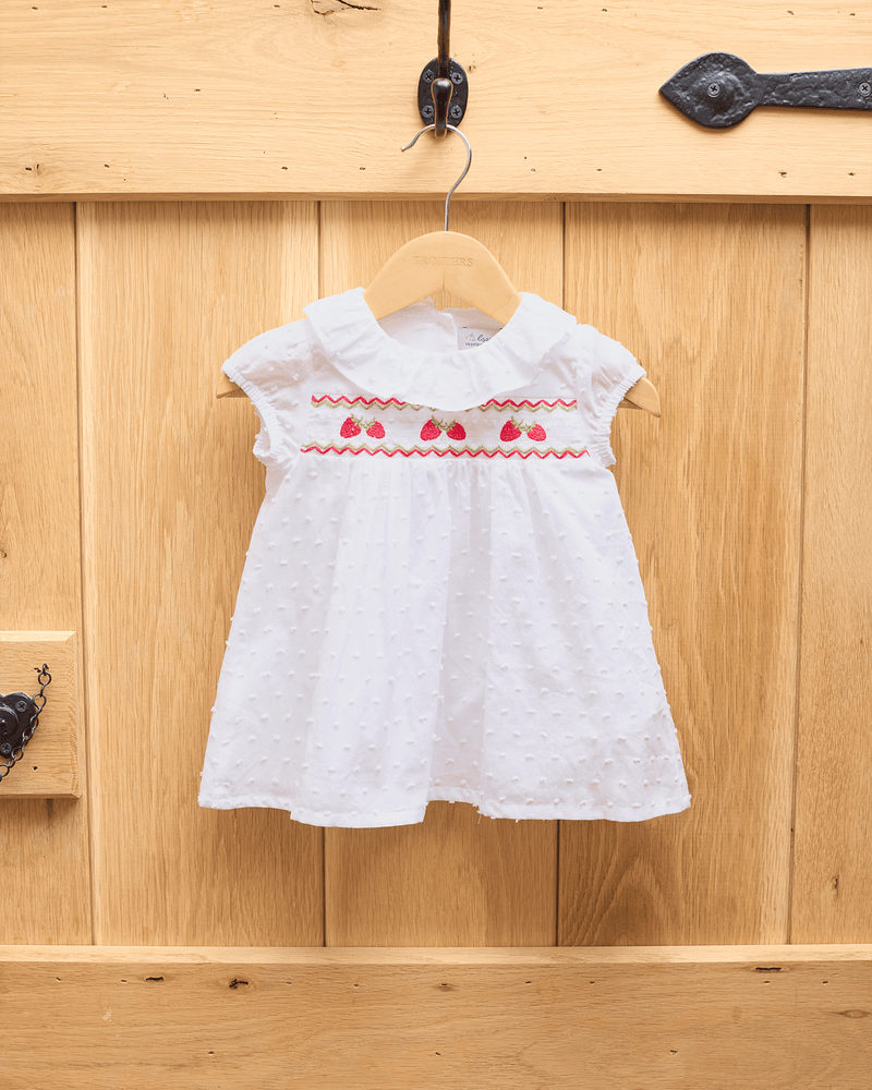 Lapinou Dress Baby My 1st Smocked Dress in Strawberry