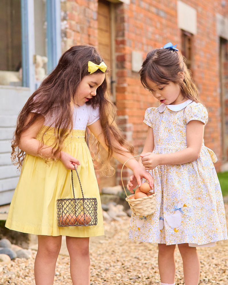 Lily Rose Dress Rose Hand Smocked Dress in Lemon