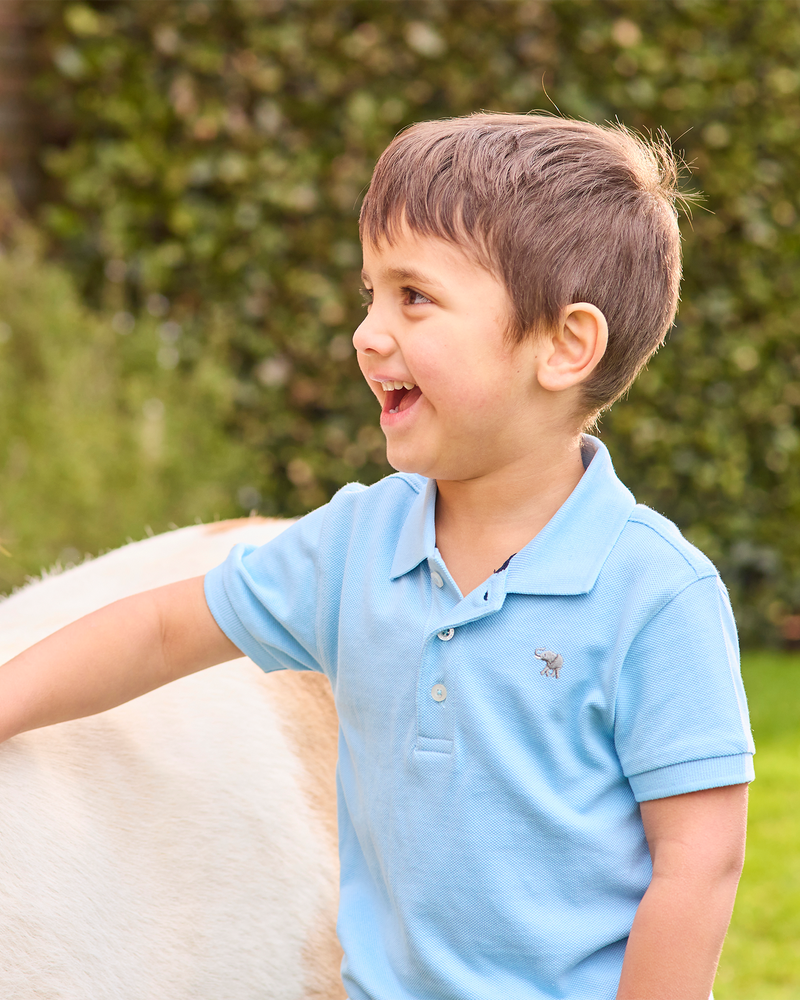 Thomas Brown Polo Harry Piqué Polo in Pale Blue