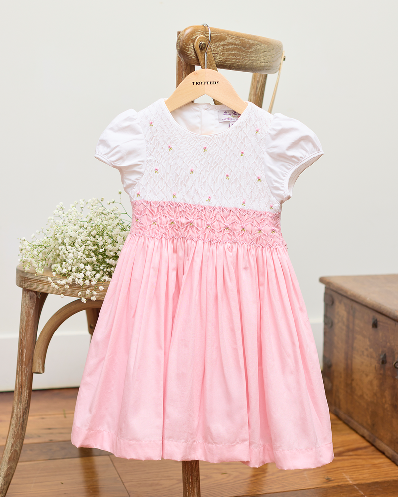 Lily Rose Dress Rose Hand Smocked Dress in Pink