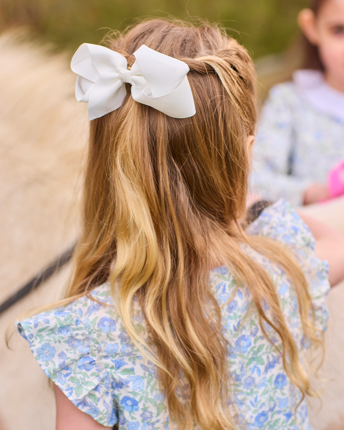 Lily Rose Clip Extra Large Bow Hair Clip in White