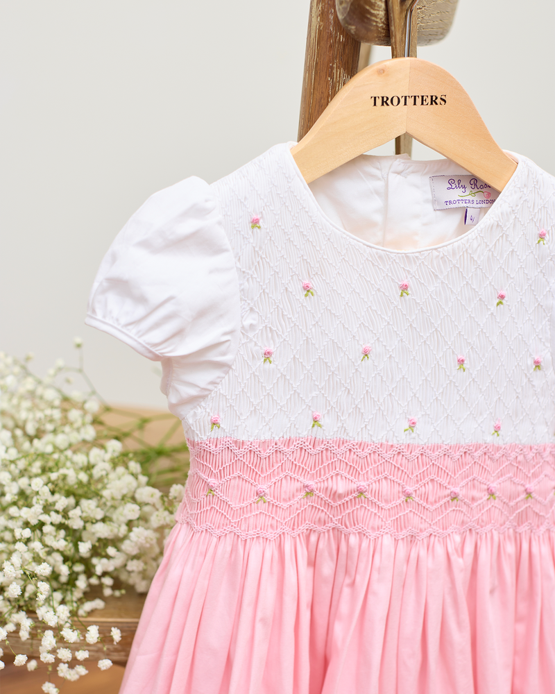 Lily Rose Dress Rose Hand Smocked Dress in Pink
