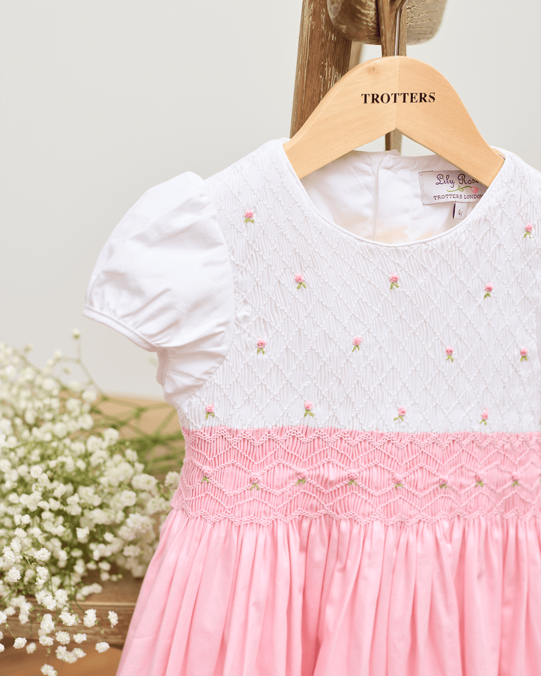 Lily Rose Dress Rose Hand Smocked Dress in Pink