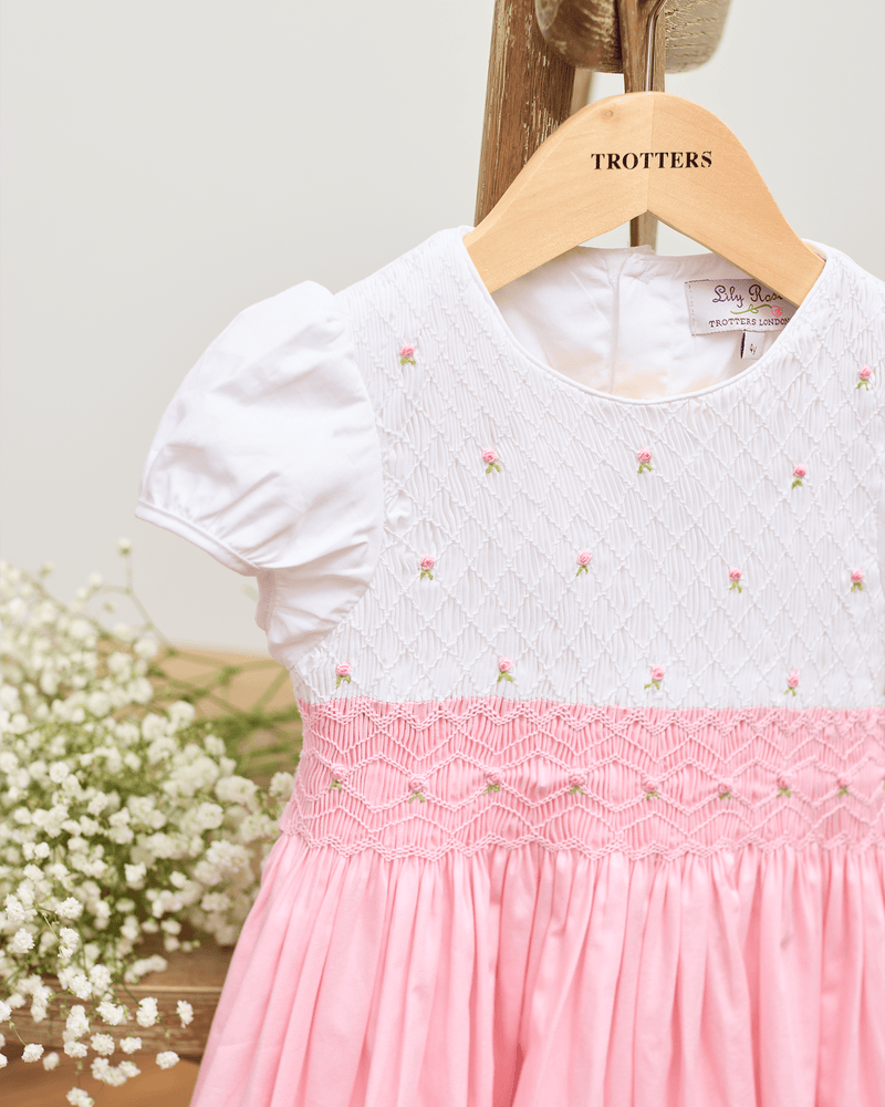 Lily Rose Dress Rose Hand Smocked Dress in Pink