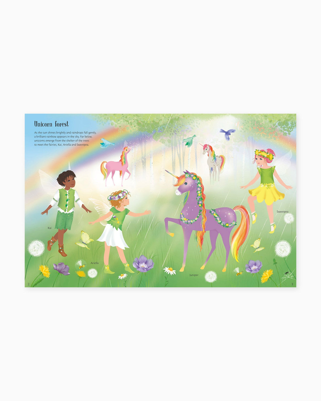 Usborne Book Usborne's Sticker Dolly Dressing Rainbow Unicorns