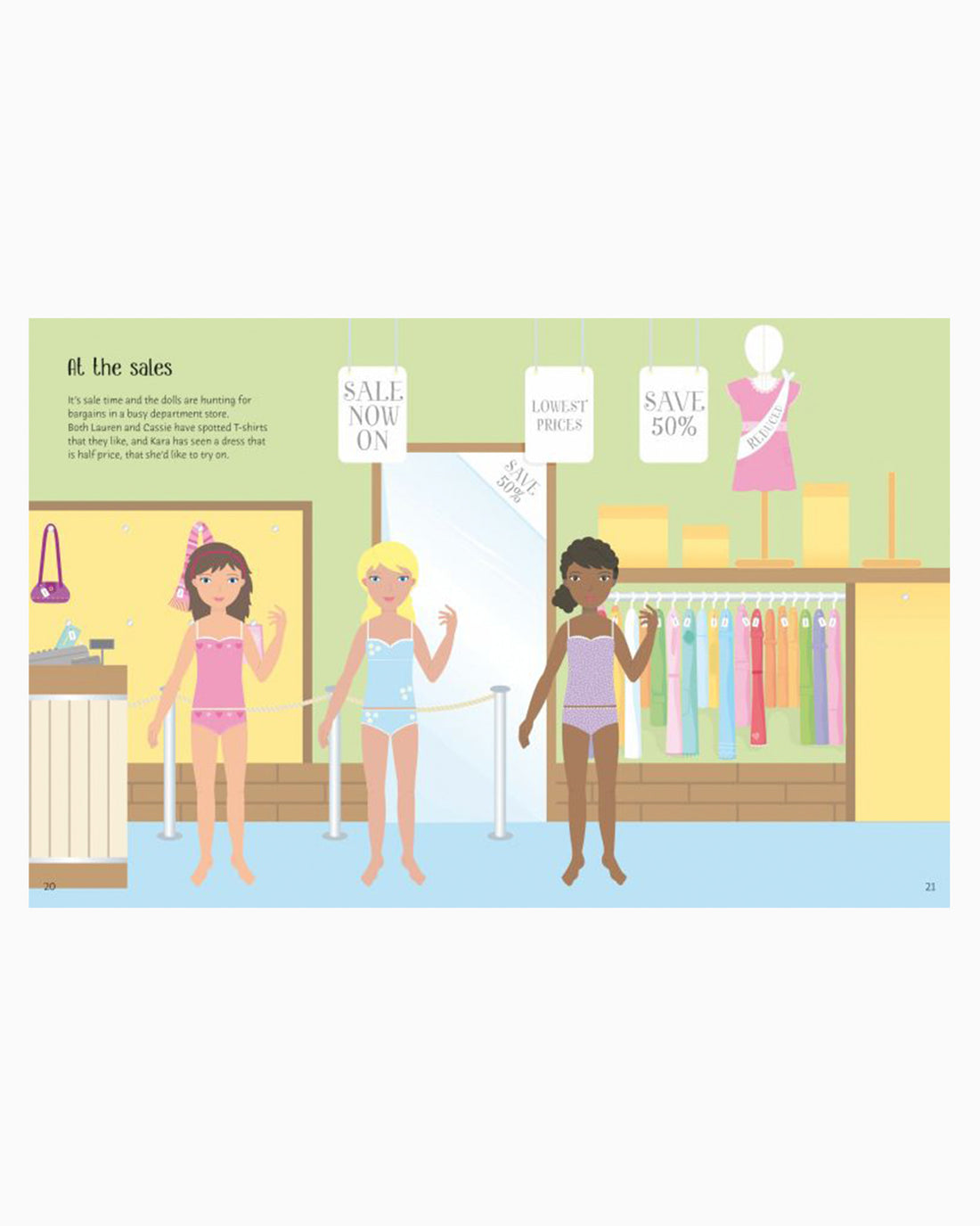 Usborne Book Usborne's Sticker Dolly Dressing Shopping