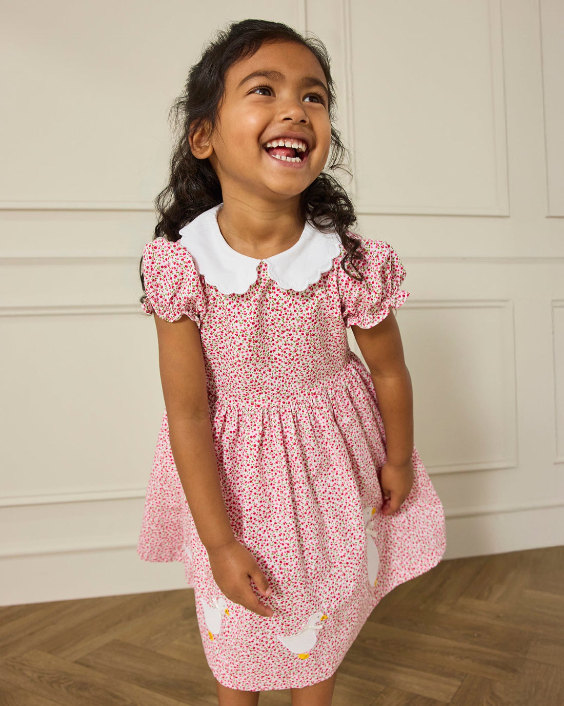 Confiture Dress Petal Collar Duck Dress in Red Cherry