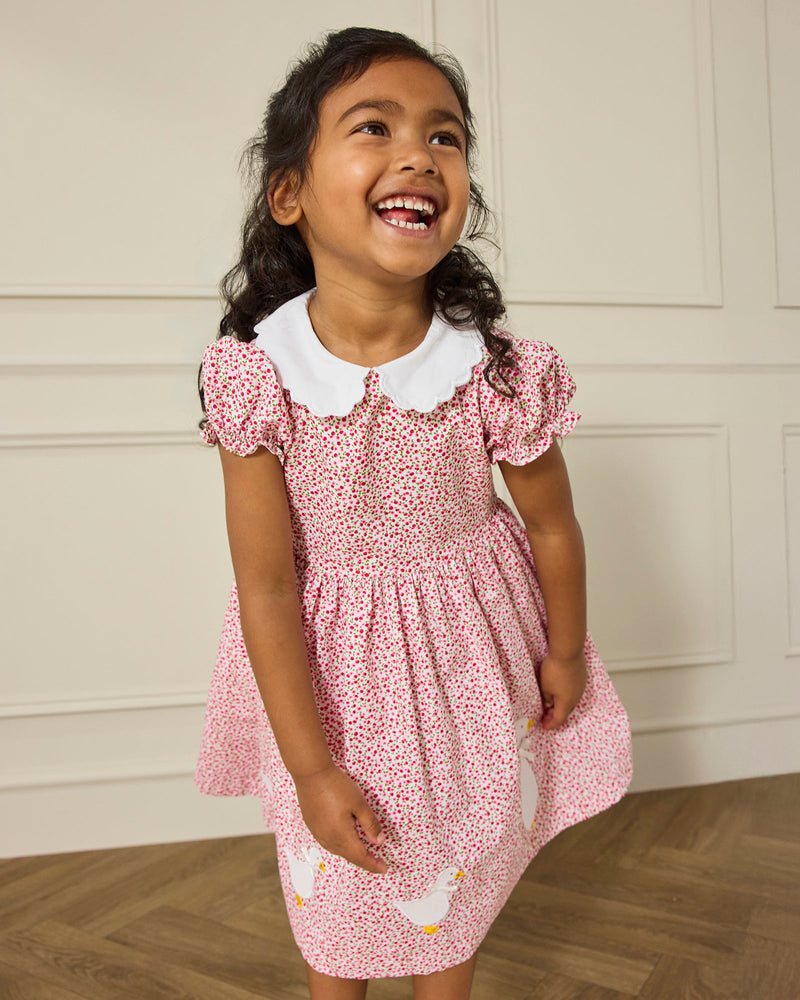 Confiture Dress Petal Collar Duck Dress in Red Cherry