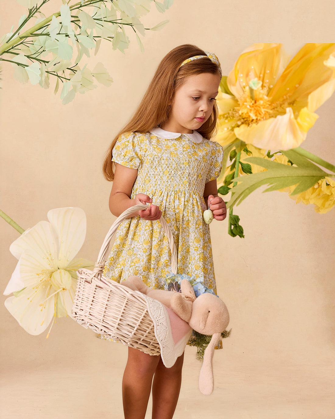 Confiture Dress Rosie Smocked Dress in Yellow Rose Floral