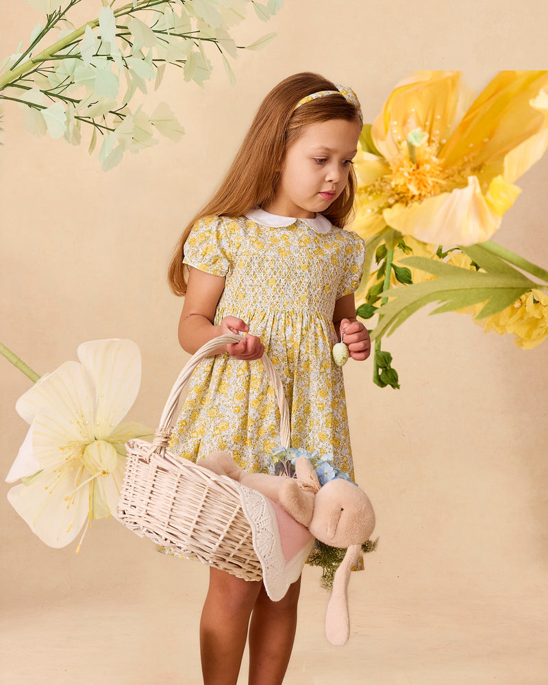 Confiture Dress Rosie Smocked Dress in Yellow Rose Floral