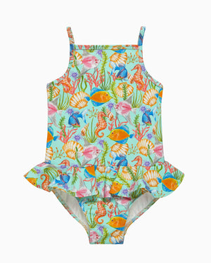 Hamptons Swim Swimsuit Peplum Swimsuit in Tropical