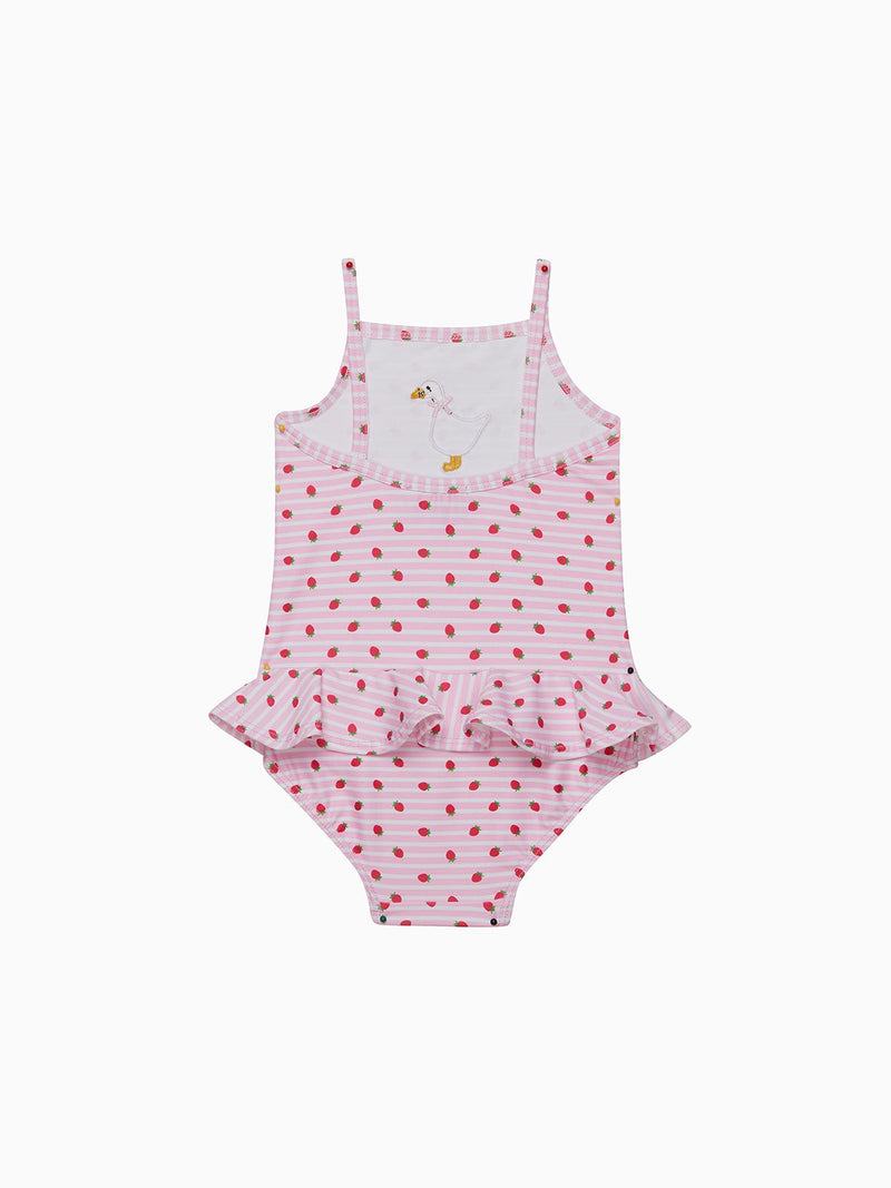 Hampton Swim Swimsuit Baby Duck Swimsuit in Pink Strawberry Stripe