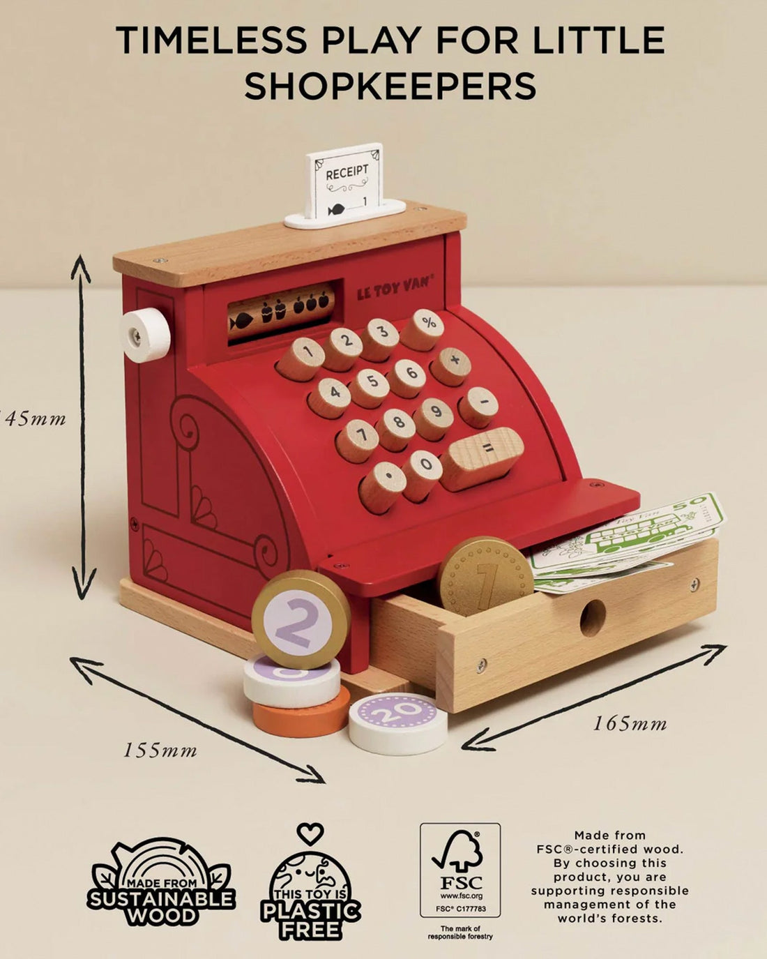 Le Toy Van Toy Le Toy Van Shop Till Cash Register