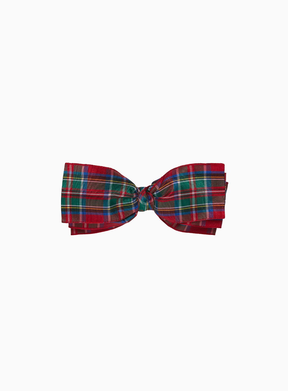 Lily Rose Clip Ribbon Bow Hair Clip in Red Tartan