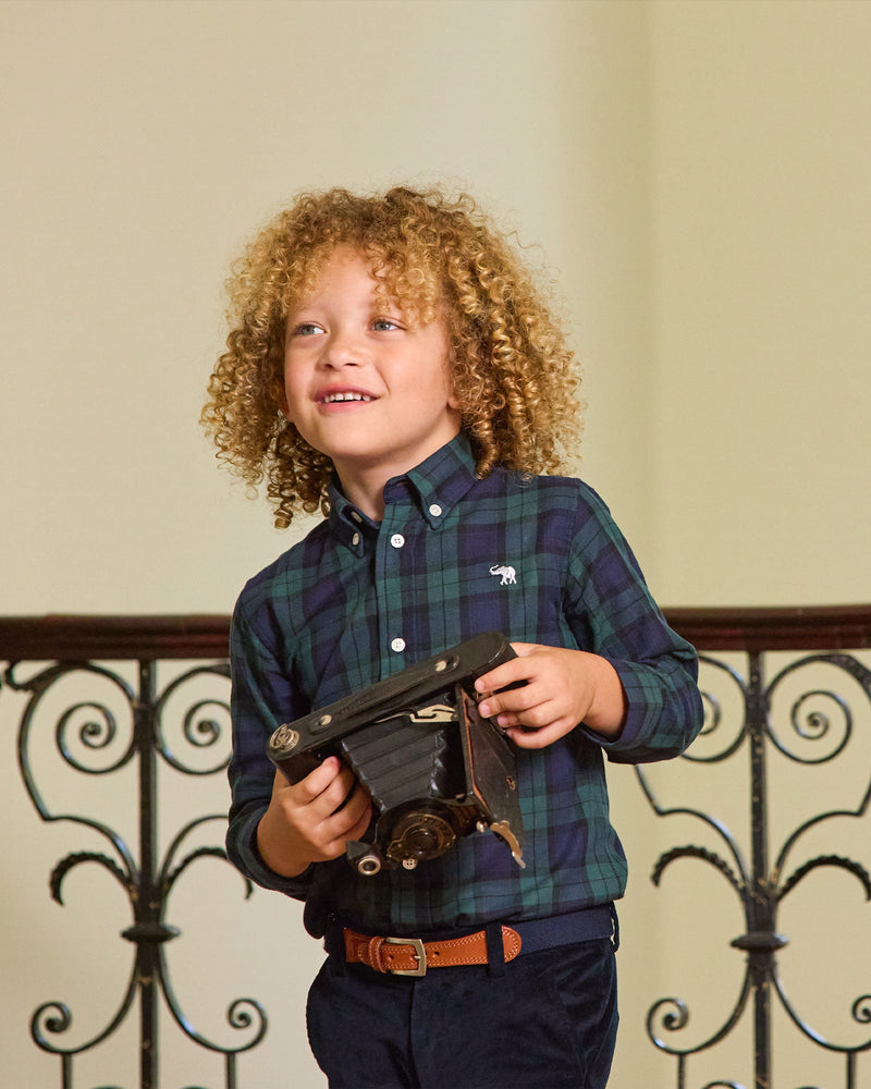 Chelsea Clothing Company Shirt Thomas Shirt in Navy Tartan