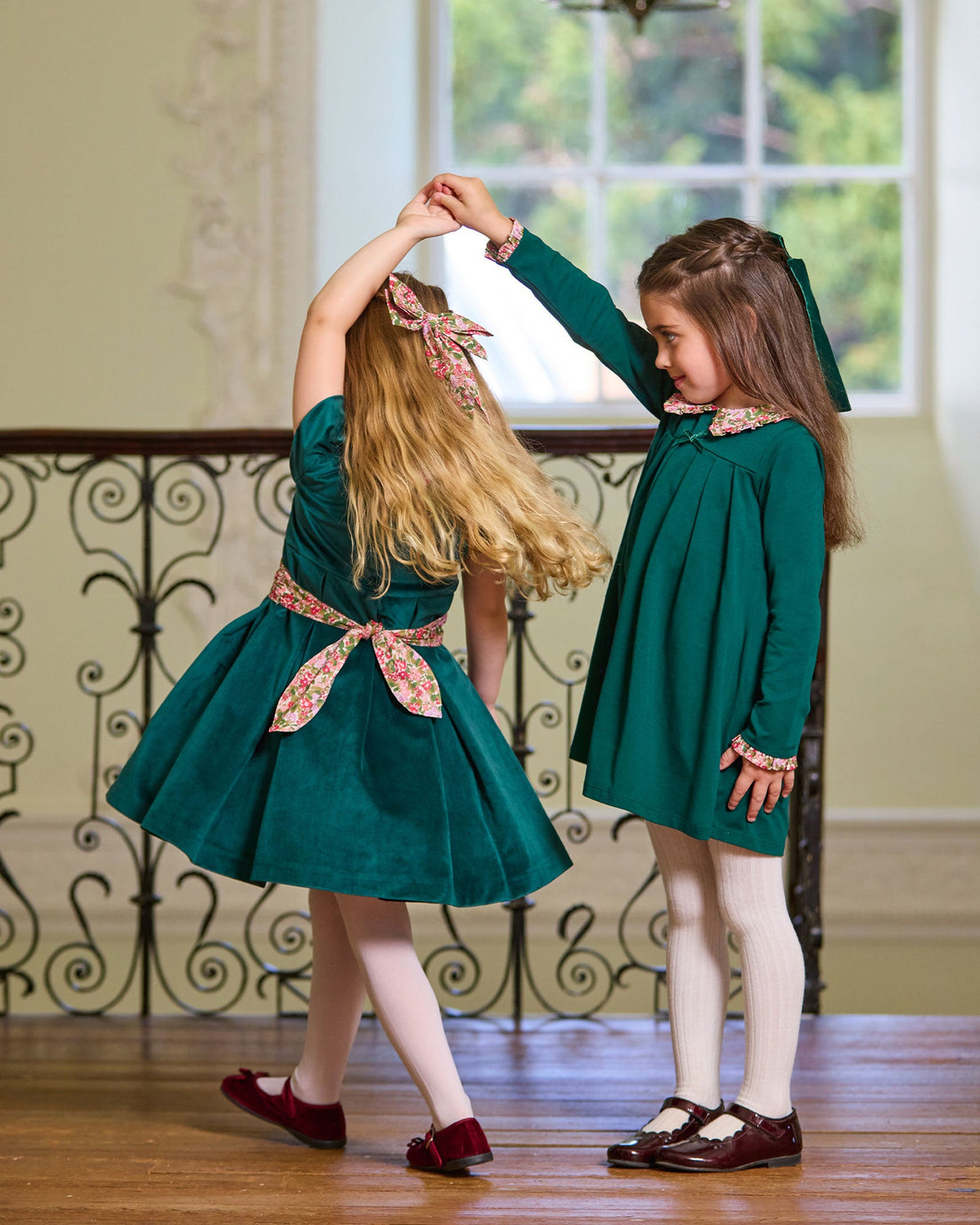 Violet Pie Crust Dress in Forest Green