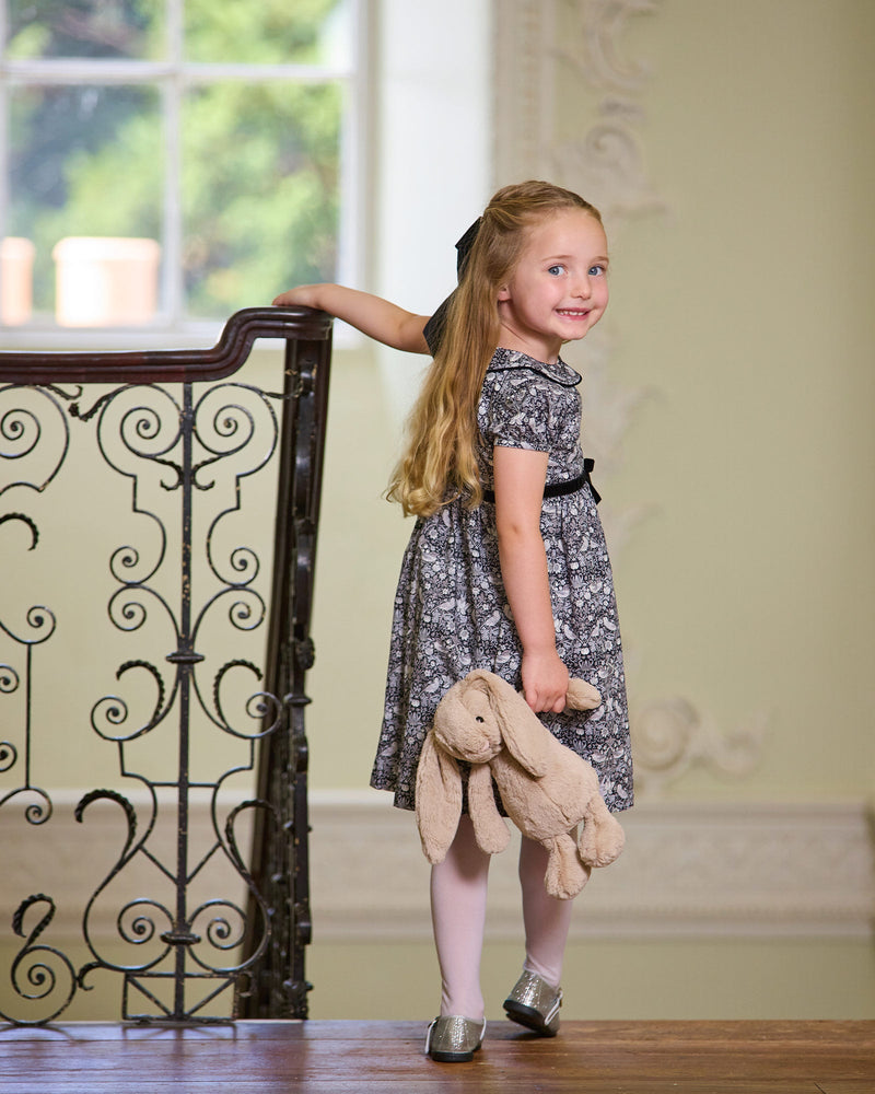 Lily Rose Gold Dress Black Strawberry Thief Dress