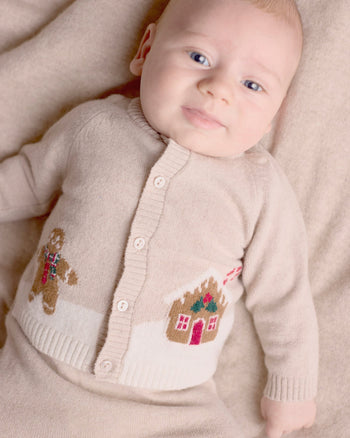 Lapinou Cardigan Baby Gingerbread Man Cardigan