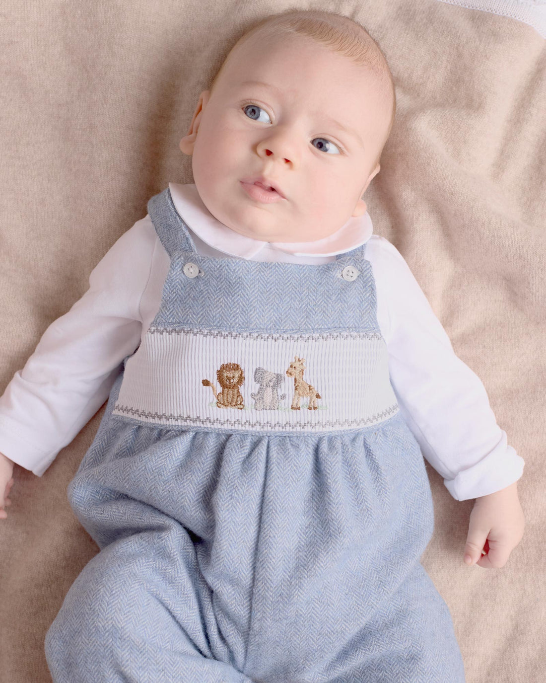 Lapinou Dungarees Baby Smocked Dungaree Set in Augustus & Friends