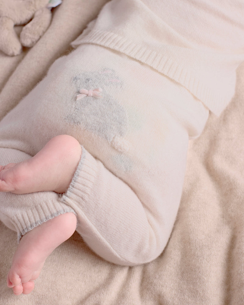 Lapinou Dungarees Baby Bunny Leggings in Off White