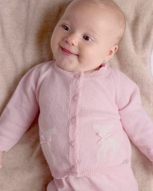 Lapinou Cardigan Baby Fawn Cardigan in Pale Pink
