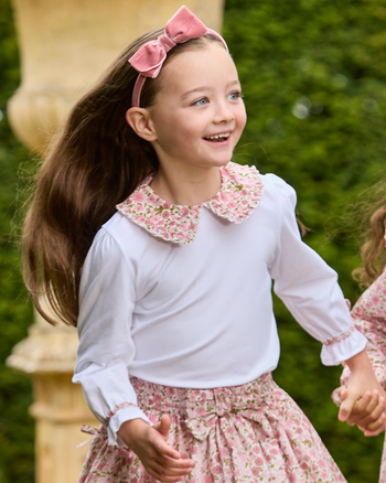 Lily Rose Top Pie Crust Jersey Top in Poppy & Daisy