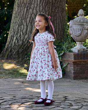 Confiture Dress Arabella Rose Floral Smocked Dress in Pink