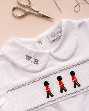 Lapinou All-in-One Baby Smocked All-in-One in Guardsman