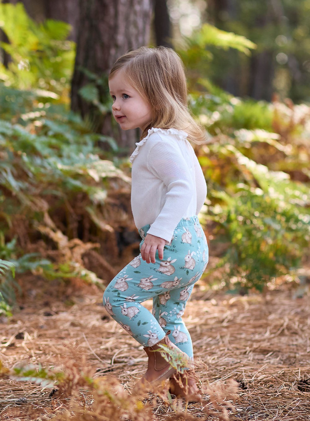 Confiture Leggings Baby Jersey Leggings in Pale Green Bunny