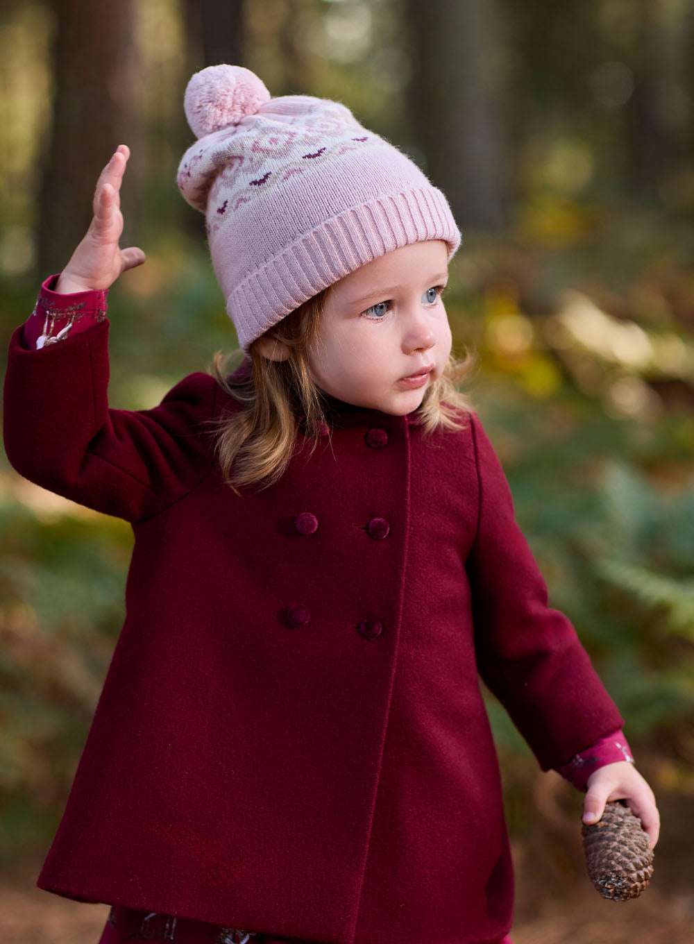 Chelsea Clothing Company Hat Baby Frankie Beanie in Pale Pink Fair Isle