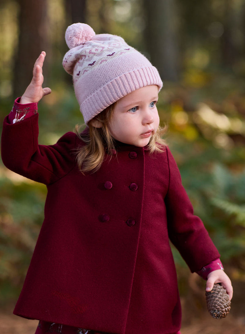 Chelsea Clothing Company Hat Baby Frankie Beanie in Pale Pink Fair Isle
