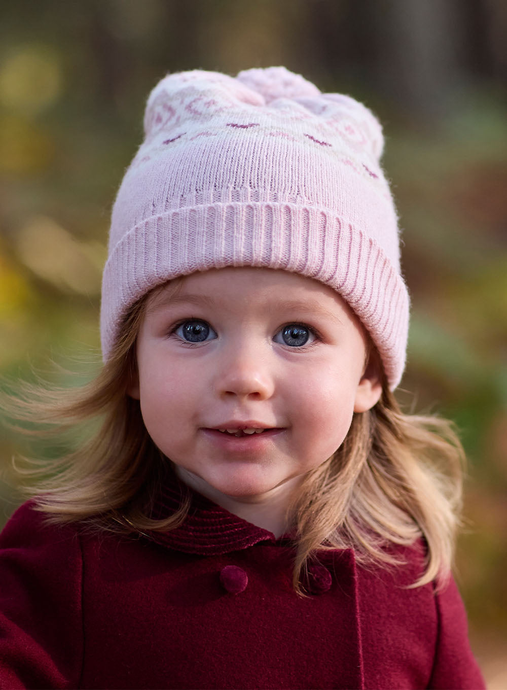 Chelsea Clothing Company Hat Baby Frankie Beanie in Pale Pink Fair Isle