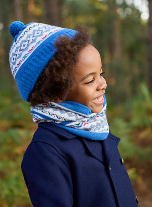 Chelsea Clothing Company Hat Frankie Beanie in Denim Blue Fair Isle
