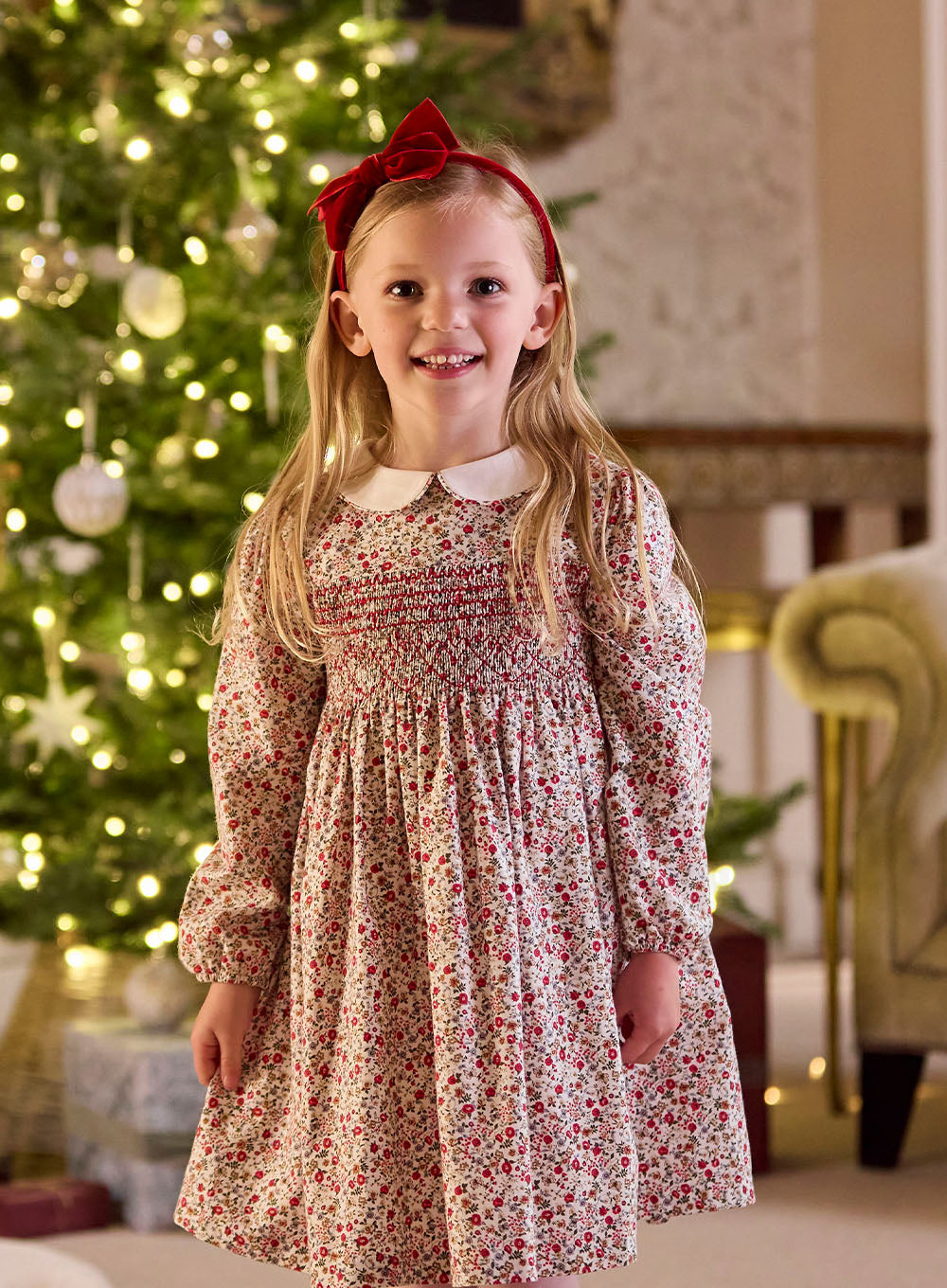 Confiture Dress Arabella Smocked Dress in Red Floral
