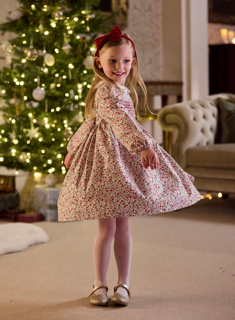 Confiture Dress Arabella Smocked Dress in Red Floral