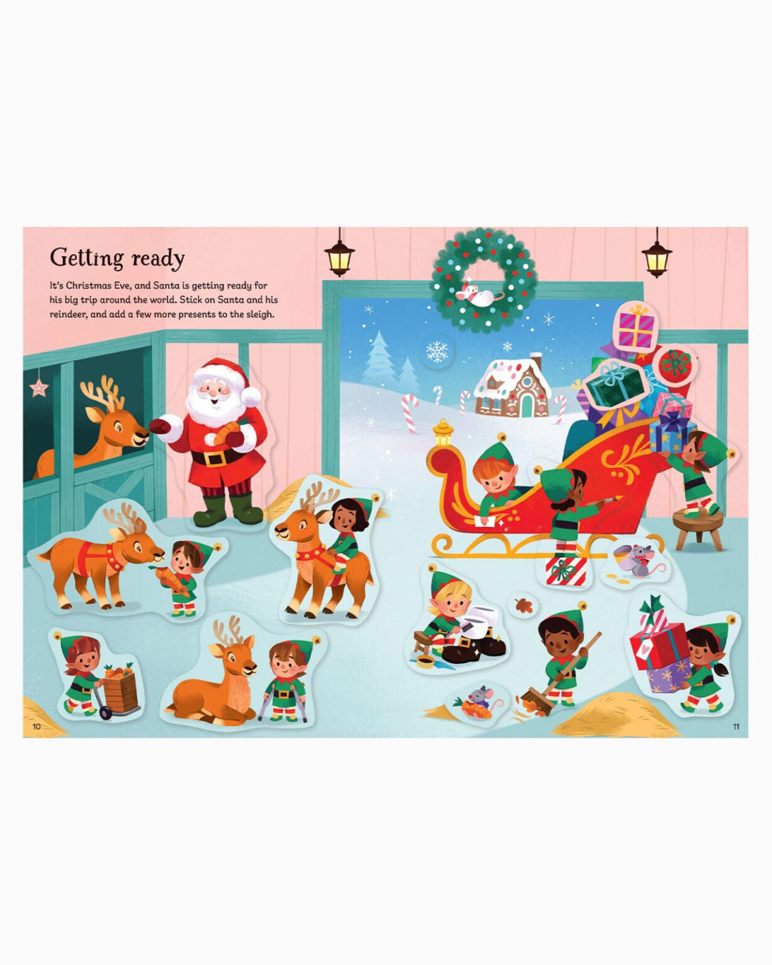 Usborne Book Usborne's Sparkly Santa Sticker Book