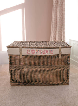 Bespoke Baskets Homeware Bespoke Baskets Medium Personalised Letters Toy Box in Betsy Floral