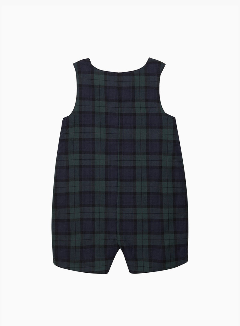 Chelsea Clothing Company Romper Baby Archie Smocked Romper in Navy Tartan