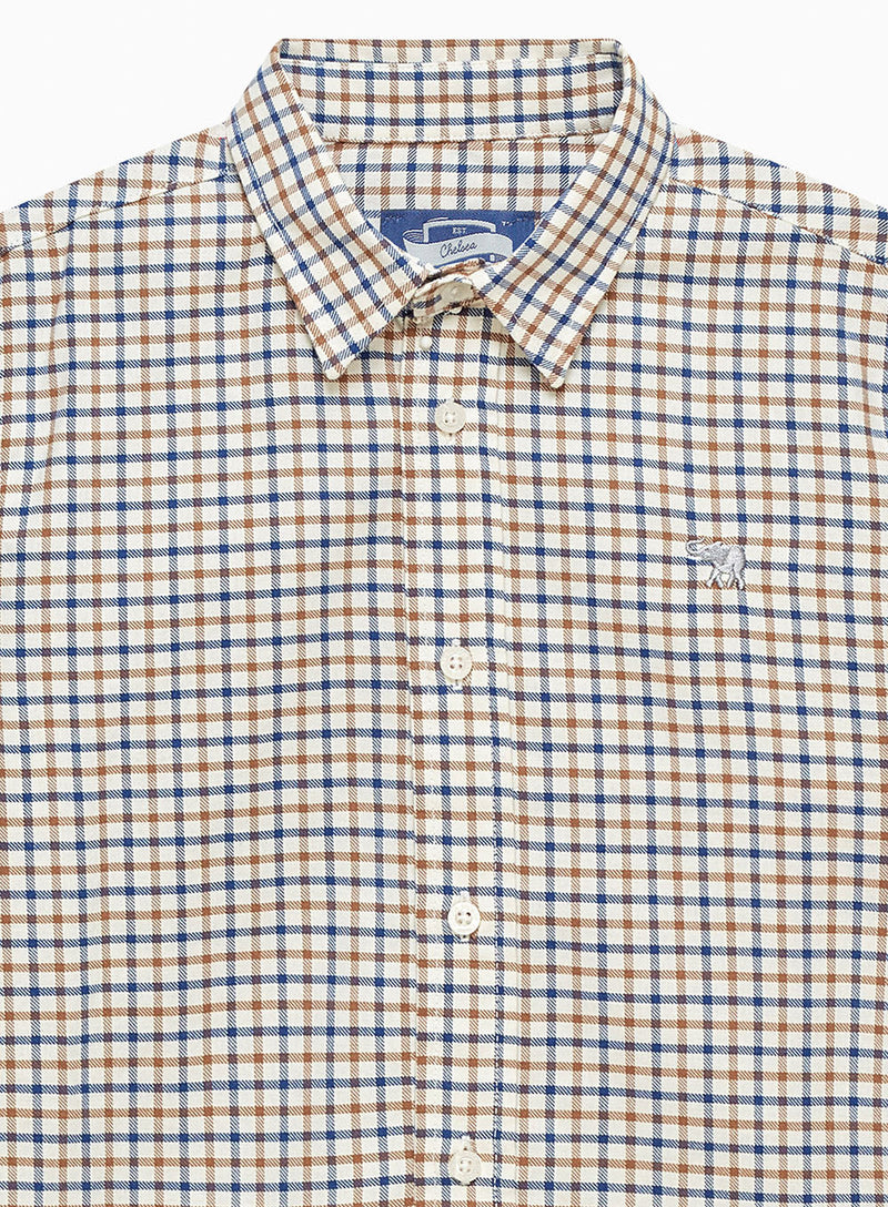 Chelsea Clothing Company Shirt Oliver Shirt in Camel Check