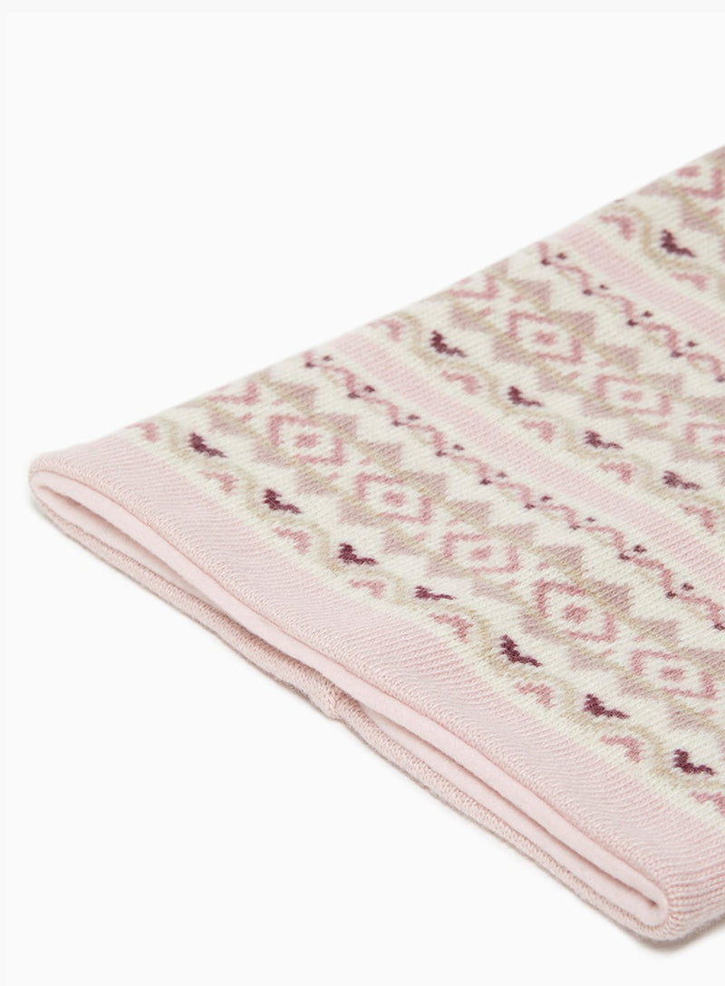 Chelsea Clothing Company Snoody Frankie Snoody in Pale Pink Fair Isle