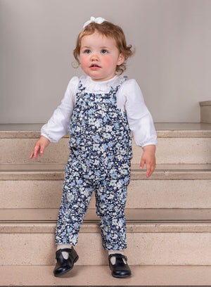Confiture Bib Shorts Baby Annie Floral Cord Dungarees