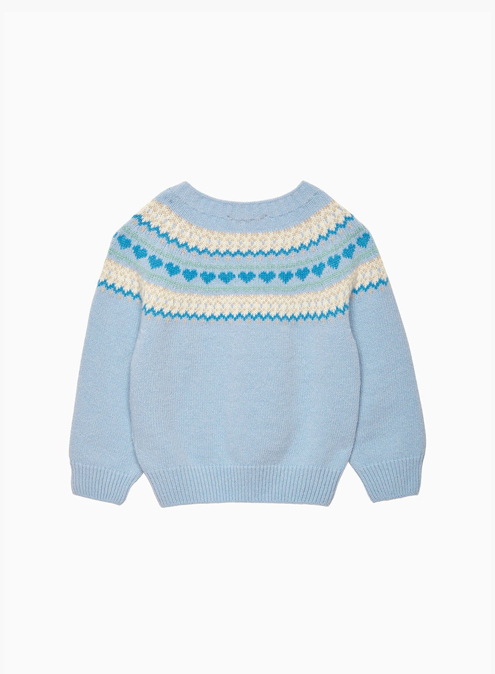 Confiture Cardigan Baby Natasha Fair Isle Cardigan in Pale Blue
