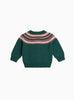 Confiture Cardigan Little Natasha Fair Isle Cardigan in Forest Green