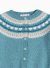 Confiture Cardigan Little Natasha Fair Isle Cardigan in Teal