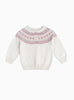 Confiture Cardigan Little Natasha Fair Isle Cardigan in Winter White