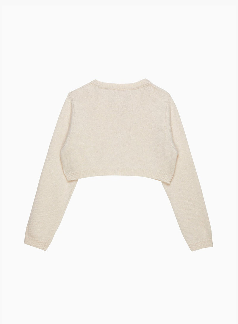 Confiture Cardigan Martha Velvet Bow Cropped Cardigan
