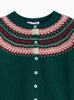 Confiture Cardigan Natasha Fair Isle Cardigan in Forest Green