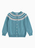 Confiture Cardigan Natasha Fair Isle Cardigan in Teal Green