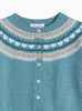 Confiture Cardigan Natasha Fair Isle Cardigan in Teal Green